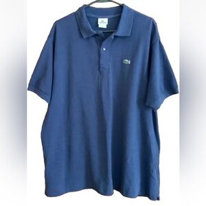 Lacoste Polo Shirt Mens Blue Pique Short Sleeve Size 7 ( 2XL )